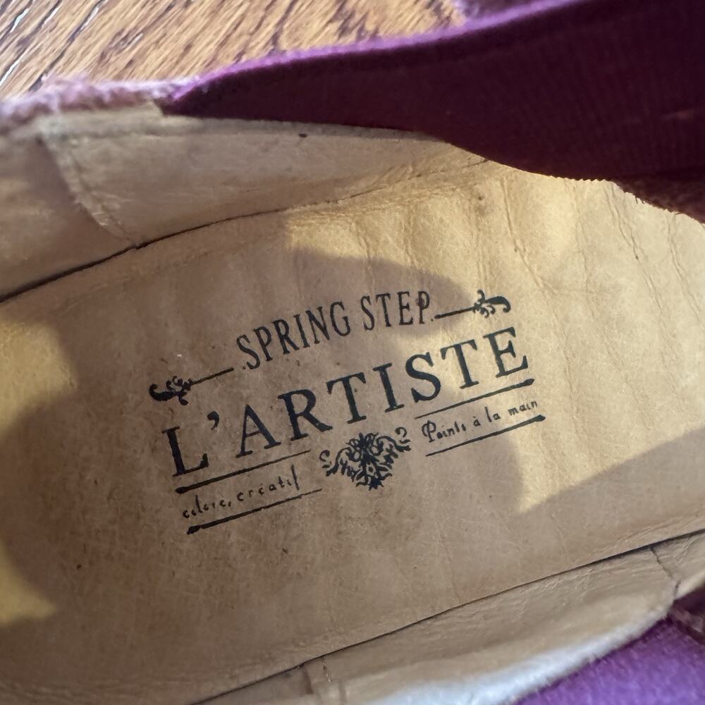 Spring Step L'Artiste Talulla 39 Women's Shoes 8.5 Burgundy Floral Ballet Flats - Picture 9 of 11